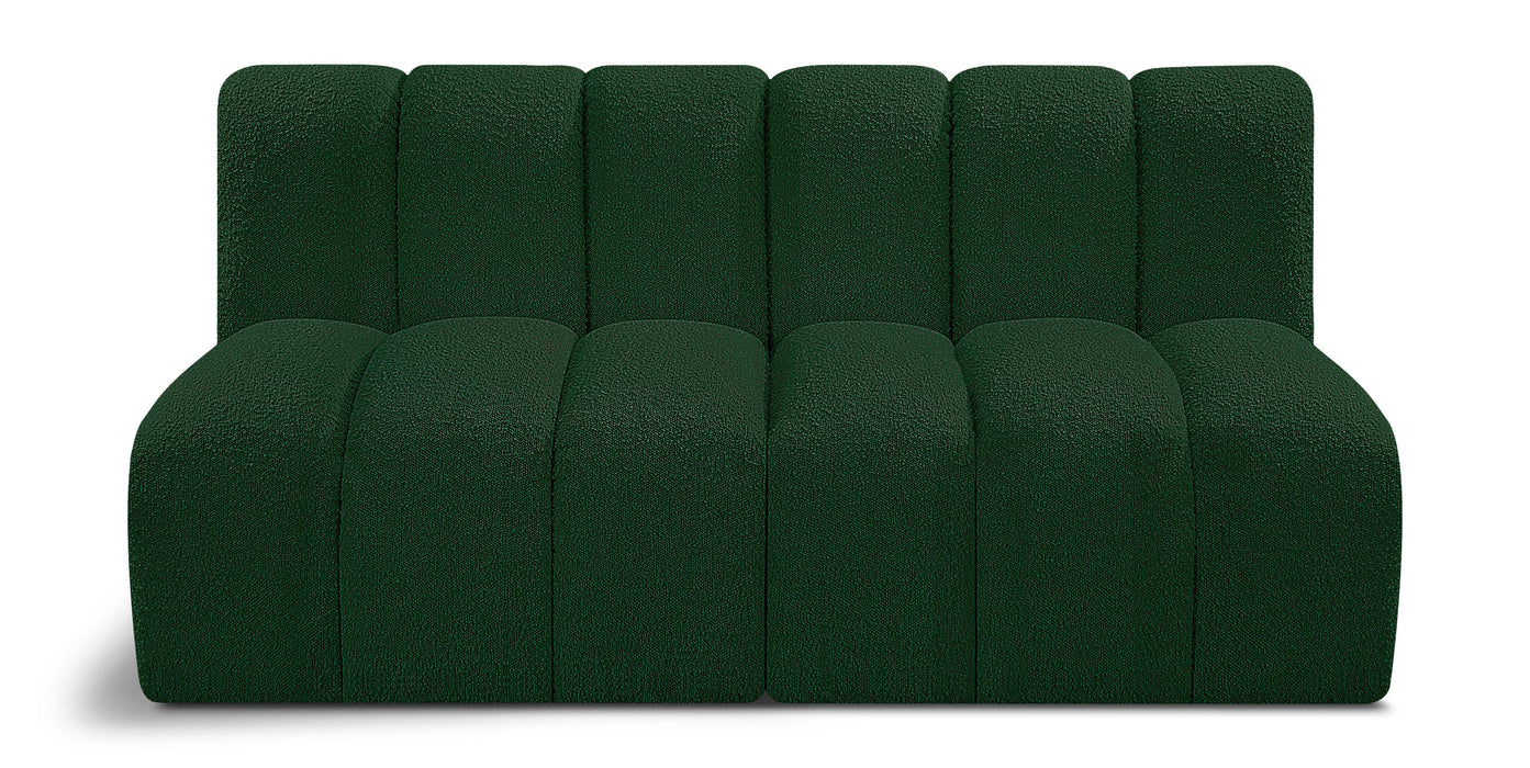 Meridian Furniture - Arc Vegan Leather Modular Sofa in Green - 102Green-S2A - GreatFurnitureDeal