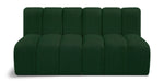 Meridian Furniture - Arc Vegan Leather Modular Sofa in Green - 102Green-S2A - GreatFurnitureDeal