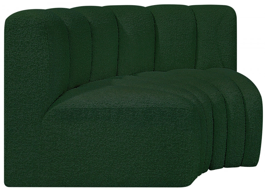 Meridian Furniture - Arc Vegan Leather Modular Sofa in Green - 102Green-S2B - GreatFurnitureDeal