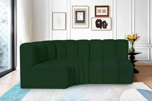 Meridian Furniture - Arc Vegan Leather Modular Sofa in Green - 102Green-S3A - GreatFurnitureDeal