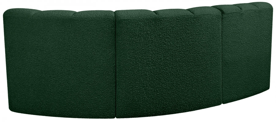 Meridian Furniture - Arc Vegan Leather Modular Sofa in Green - 102Green-S3A - GreatFurnitureDeal