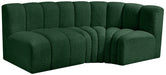 Meridian Furniture - Arc Vegan Leather Modular Sofa in Green - 102Green-S3A - GreatFurnitureDeal