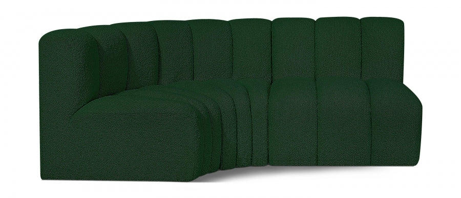 Meridian Furniture - Arc Vegan Leather Modular Sofa in Green - 102Green-S3A - GreatFurnitureDeal