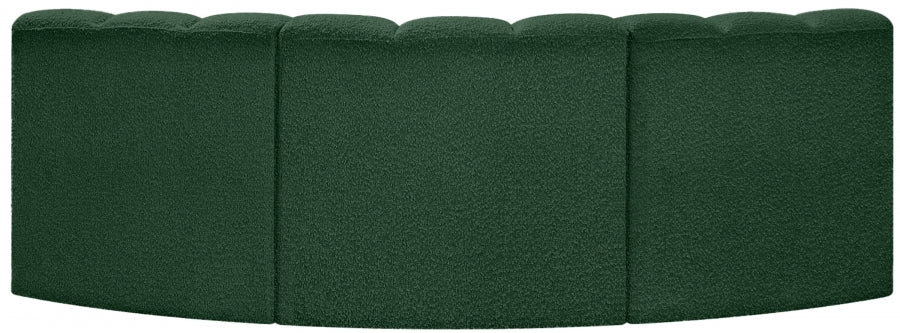 Meridian Furniture - Arc Vegan Leather Modular Sofa in Green - 102Green-S3B - GreatFurnitureDeal