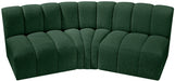 Meridian Furniture - Arc Vegan Leather Modular Sofa in Green - 102Green-S3B - GreatFurnitureDeal