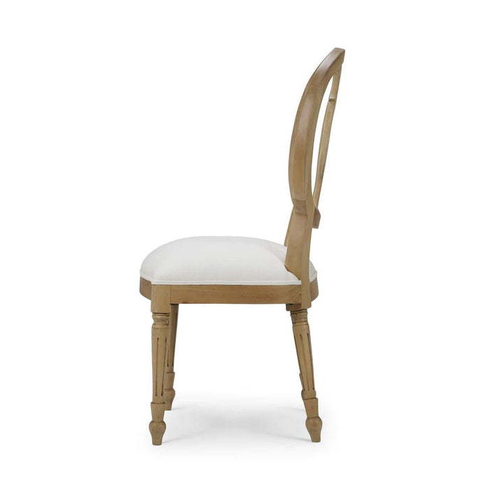 Bramble - Fiona Dining Chair in Fruitwood w/ Upholstered Seat in Arctic White Performance Fabric (Set of 2) - 28306FRWSF204----