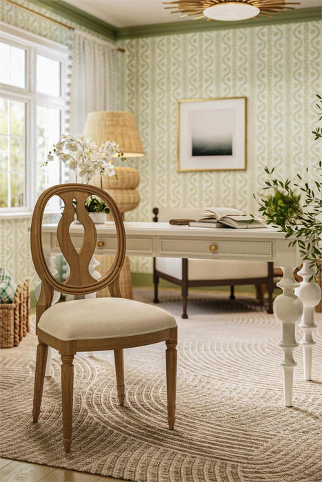 Bramble - Fiona Dining Chair in Fruitwood w/ Upholstered Seat in Arctic White Performance Fabric (Set of 2) - 28306FRWSF204----