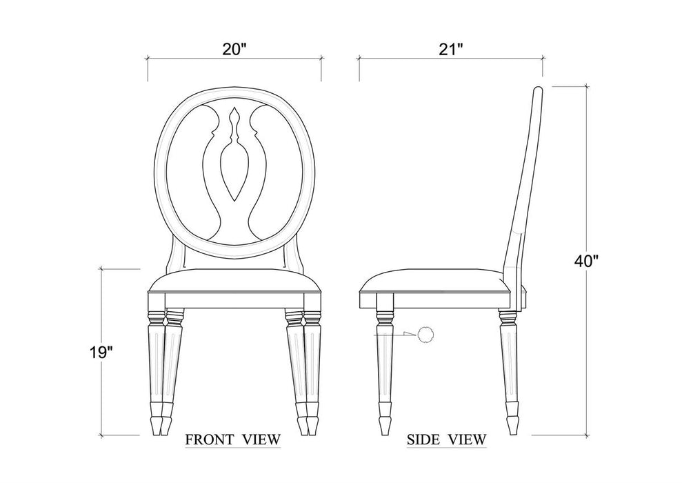 Bramble - Fiona Dining Chair in Fruitwood w/ Upholstered Seat in Arctic White Performance Fabric (Set of 2) - 28306FRWSF204----
