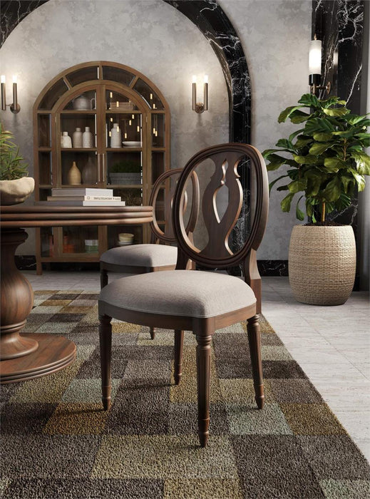 Bramble - Fiona Dining Chair in Walnut w/ Upholstered Seat w/ Truffle Fabric (Set of 2) - 28306WLTLL207----