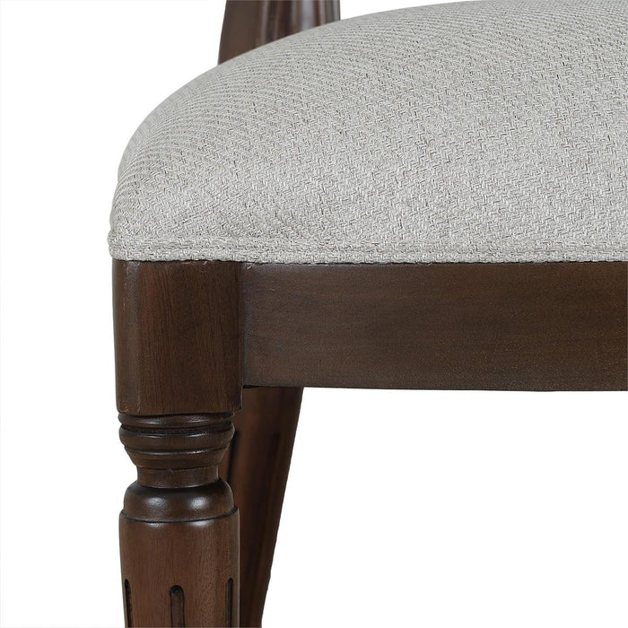 Bramble - Fiona Dining Chair in Walnut w/ Upholstered Seat w/ Truffle Fabric (Set of 2) - 28306WLTLL207----