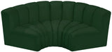 Meridian Furniture - Arc Vegan Leather Modular Sofa in Green - 102Green-S3C - GreatFurnitureDeal