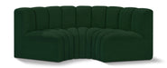 Meridian Furniture - Arc Vegan Leather Modular Sofa in Green - 102Green-S3C - GreatFurnitureDeal