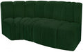 Meridian Furniture - Arc Vegan Leather Modular Sofa in Green - 102Green-S3D - GreatFurnitureDeal