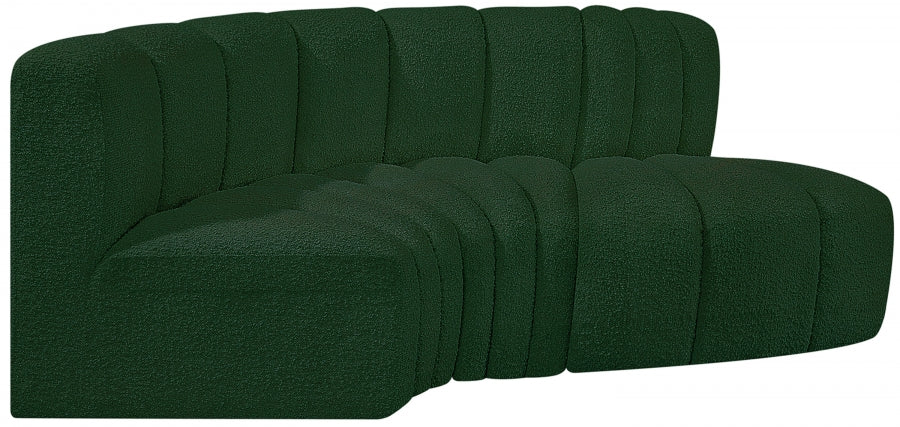 Meridian Furniture - Arc Vegan Leather Modular Sofa in Green - 102Green-S3D - GreatFurnitureDeal