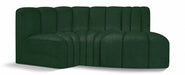 Meridian Furniture - Arc Vegan Leather Modular Sofa in Green - 102Green-S3D - GreatFurnitureDeal