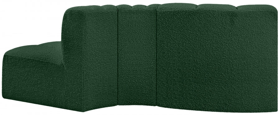 Meridian Furniture - Arc Vegan Leather Modular Sofa in Green - 102Green-S3E - GreatFurnitureDeal