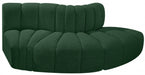 Meridian Furniture - Arc Vegan Leather Modular Sofa in Green - 102Green-S3E - GreatFurnitureDeal