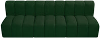 Meridian Furniture - Arc Vegan Leather Modular Sofa in Green - 102Green-S3F - GreatFurnitureDeal