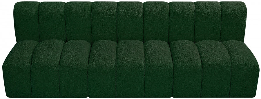 Meridian Furniture - Arc Vegan Leather Modular Sofa in Green - 102Green-S3F - GreatFurnitureDeal