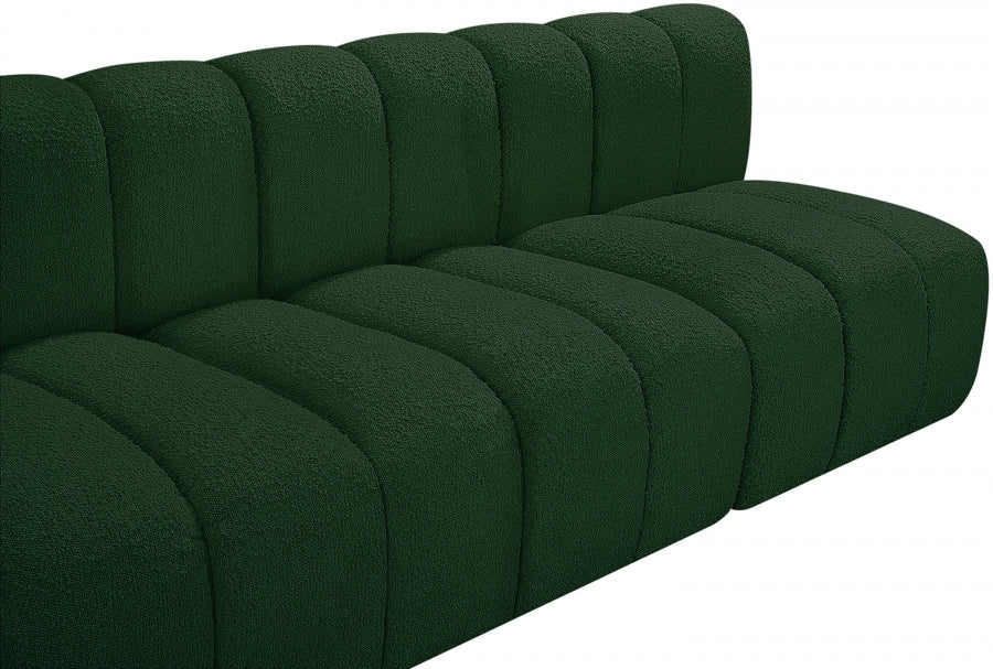 Meridian Furniture - Arc Vegan Leather Modular Sofa in Green - 102Green-S3F - GreatFurnitureDeal