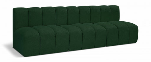 Meridian Furniture - Arc Vegan Leather Modular Sofa in Green - 102Green-S3F - GreatFurnitureDeal