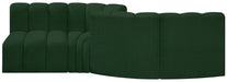 Meridian Furniture - Arc Vegan Leather Modular Sofa in Green - 102Green-S4A - GreatFurnitureDeal