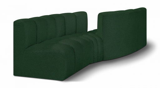 Meridian Furniture - Arc Vegan Leather Modular Sofa in Green - 102Green-S4A - GreatFurnitureDeal