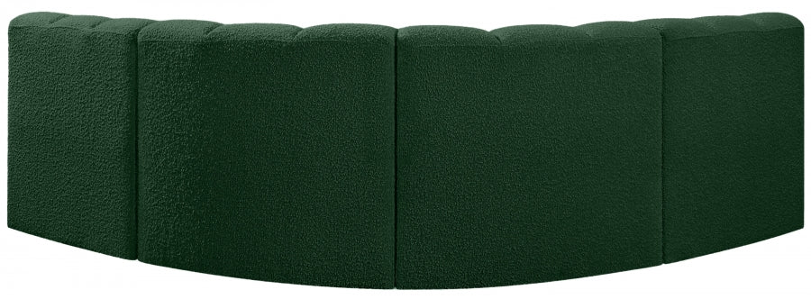 Meridian Furniture - Arc Vegan Leather 4 Piece Modular Sectional in Green - 102Green-S4B - GreatFurnitureDeal