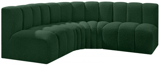 Meridian Furniture - Arc Vegan Leather 4 Piece Modular Sectional in Green - 102Green-S4B - GreatFurnitureDeal