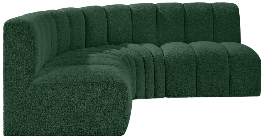 Meridian Furniture - Arc Vegan Leather 4 Piece Modular Sectional in Green - 102Green-S4B - GreatFurnitureDeal