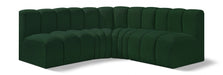 Meridian Furniture - Arc Vegan Leather 4 Piece Modular Sectional in Green - 102Green-S4B - GreatFurnitureDeal