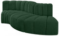 Meridian Furniture - Arc Vegan Leather 4 Piece Modular Sectional in Green - 102Green-S4D - GreatFurnitureDeal