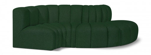 Meridian Furniture - Arc Vegan Leather 4 Piece Modular Sectional in Green - 102Green-S4D - GreatFurnitureDeal