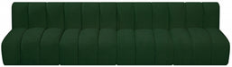 Meridian Furniture - Arc Vegan Leather 4 Piece Modular Sectional in Green - 102Green-S4E - GreatFurnitureDeal