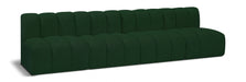 Meridian Furniture - Arc Vegan Leather 4 Piece Modular Sectional in Green - 102Green-S4E - GreatFurnitureDeal