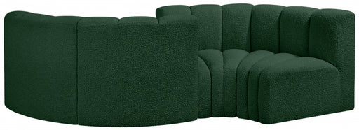 Meridian Furniture - Arc Vegan Leather 4 Piece Modular Sectional in Green - 102Green-S4F - GreatFurnitureDeal