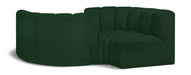 Meridian Furniture - Arc Vegan Leather 4 Piece Modular Sectional in Green - 102Green-S4F - GreatFurnitureDeal