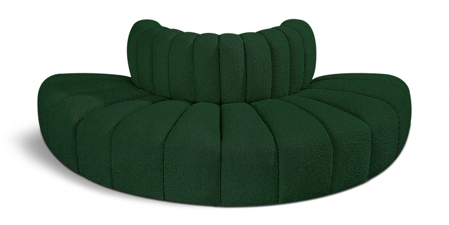 Meridian Furniture - Arc Vegan Leather 4 Piece Modular Sectional in Green - 102Green-S4G - GreatFurnitureDeal