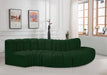 Meridian Furniture - Arc Boucle Leather 5 Piece Modular Sectional in Green -102Green-S5B - GreatFurnitureDeal