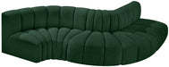 Meridian Furniture - Arc Boucle Leather 5 Piece Modular Sectional in Green -102Green-S5B - GreatFurnitureDeal