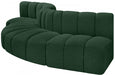 Meridian Furniture - Arc Boucle Leather 5 Piece Modular Sectional in Green -102Green-S5B - GreatFurnitureDeal