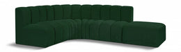 Meridian Furniture - Arc Boucle Leather 5 Piece Modular Sectional in Green - 102Green-S5C - GreatFurnitureDeal