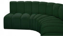 Meridian Furniture - Arc Boucle Leather 6 Piece Modular Sectional in Green - 102Green-S6B - GreatFurnitureDeal