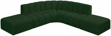 Meridian Furniture - Arc Boucle Leather 6 Piece Modular Sectional in Green - 102Green-S6C - GreatFurnitureDeal