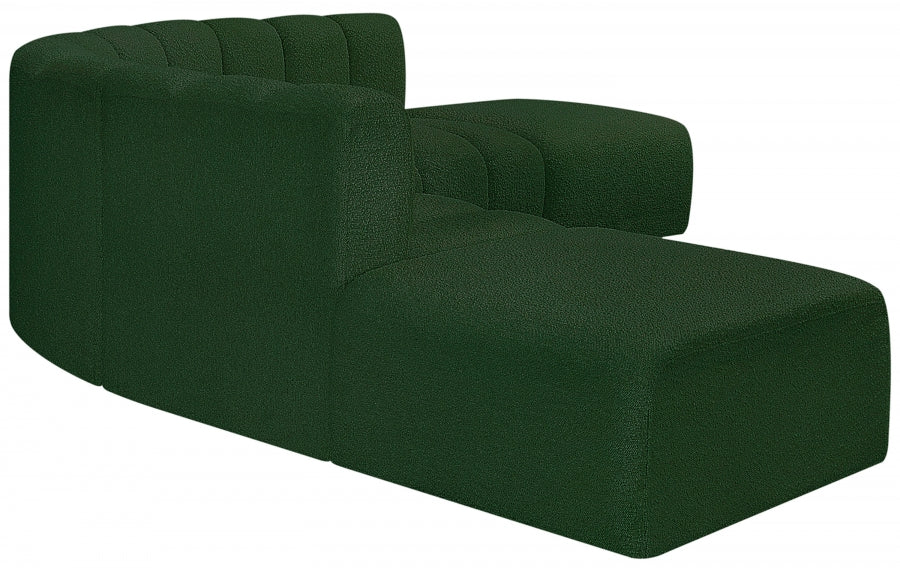 Meridian Furniture - Arc Boucle Leather 6 Piece Modular Sectional in Green - 102Green-S6C - GreatFurnitureDeal