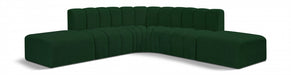 Meridian Furniture - Arc Boucle Leather 6 Piece Modular Sectional in Green - 102Green-S6C - GreatFurnitureDeal