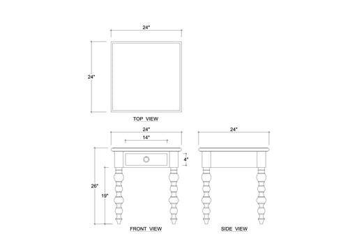 Bramble - Madison 1 Drawer End Table in Fruitwood - 28324FRW----- - GreatFurnitureDeal