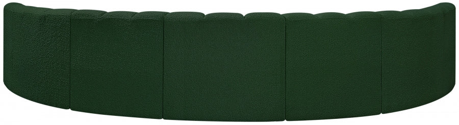 Meridian Furniture - Arc Boucle Leather 7 Piece Modular Sectional in Green - 102Green-S7B - GreatFurnitureDeal