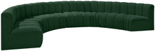 Meridian Furniture - Arc Boucle Leather 8 Piece Modular Sectional in Green - 102Green-S8B - GreatFurnitureDeal