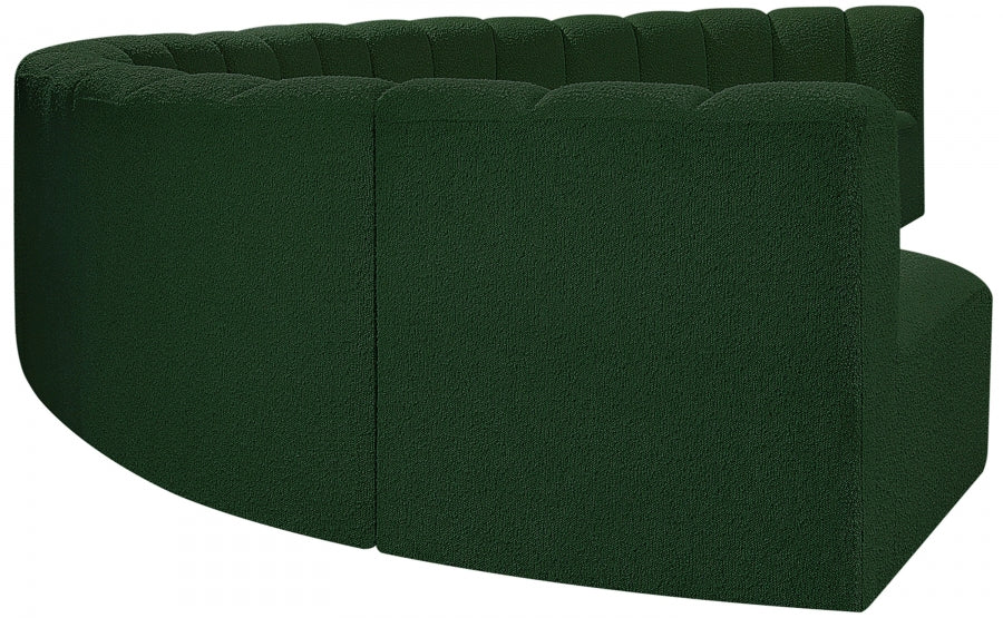 Meridian Furniture - Arc Boucle Leather 8 Piece Modular Sectional in Green - 102Green-S8B - GreatFurnitureDeal